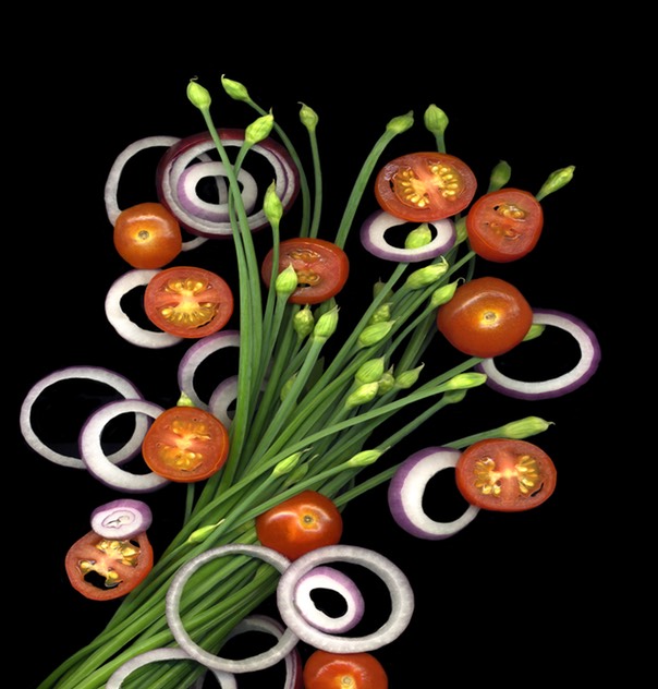 Chive Blossoms,Tomatoes & Onion10